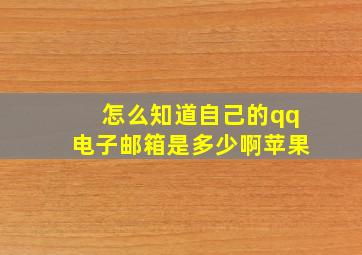 怎么知道自己的qq电子邮箱是多少啊苹果