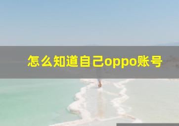 怎么知道自己oppo账号