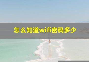 怎么知道wifi密码多少