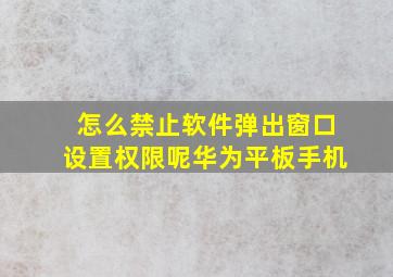 怎么禁止软件弹出窗口设置权限呢华为平板手机