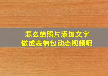 怎么给照片添加文字做成表情包动态视频呢