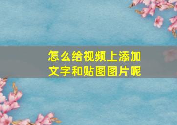 怎么给视频上添加文字和贴图图片呢