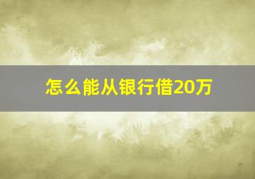 怎么能从银行借20万