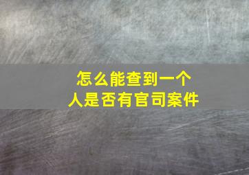 怎么能查到一个人是否有官司案件