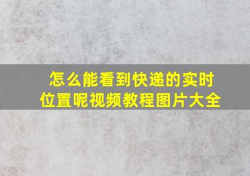 怎么能看到快递的实时位置呢视频教程图片大全