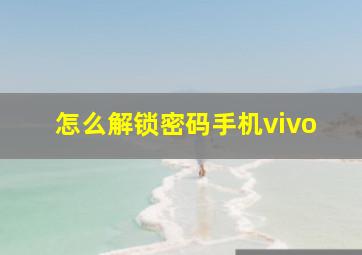 怎么解锁密码手机vivo