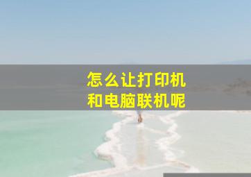 怎么让打印机和电脑联机呢