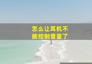 怎么让耳机不能控制音量了