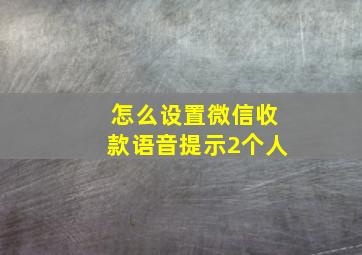 怎么设置微信收款语音提示2个人