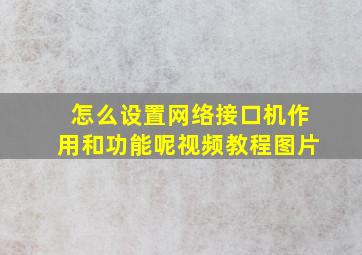 怎么设置网络接口机作用和功能呢视频教程图片