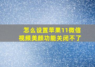 怎么设置苹果11微信视频美颜功能关闭不了