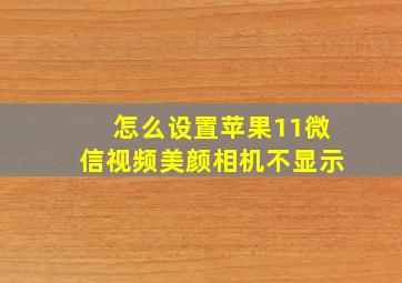 怎么设置苹果11微信视频美颜相机不显示