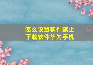 怎么设置软件禁止下载软件华为手机