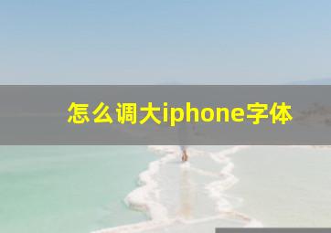 怎么调大iphone字体