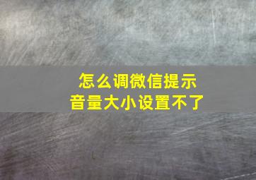 怎么调微信提示音量大小设置不了