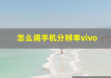 怎么调手机分辨率vivo