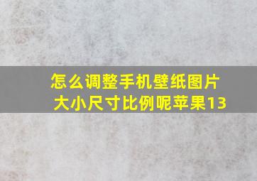 怎么调整手机壁纸图片大小尺寸比例呢苹果13