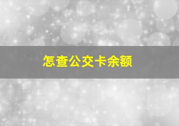 怎查公交卡余额