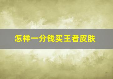 怎样一分钱买王者皮肤