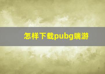 怎样下载pubg端游