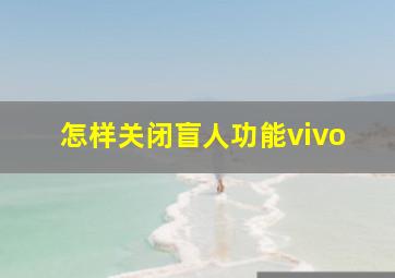 怎样关闭盲人功能vivo