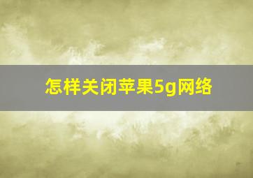 怎样关闭苹果5g网络