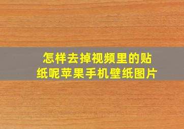 怎样去掉视频里的贴纸呢苹果手机壁纸图片