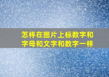 怎样在图片上标数字和字母和文字和数字一样