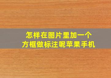 怎样在图片里加一个方框做标注呢苹果手机