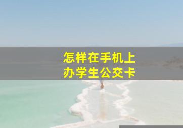 怎样在手机上办学生公交卡