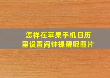 怎样在苹果手机日历里设置闹钟提醒呢图片