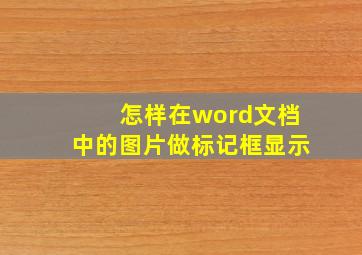 怎样在word文档中的图片做标记框显示