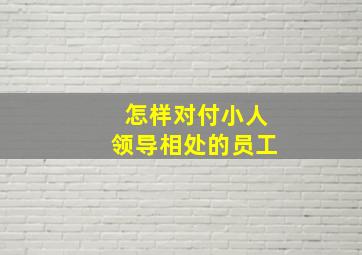 怎样对付小人领导相处的员工