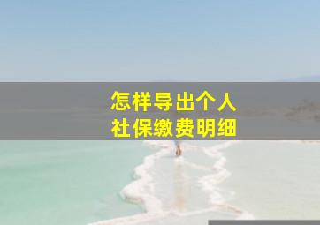 怎样导出个人社保缴费明细