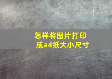 怎样将图片打印成a4纸大小尺寸