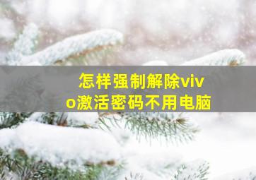 怎样强制解除vivo激活密码不用电脑