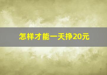 怎样才能一天挣20元