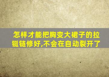 怎样才能把胸变大裙子的拉铤链修好,不会在自动裂开了