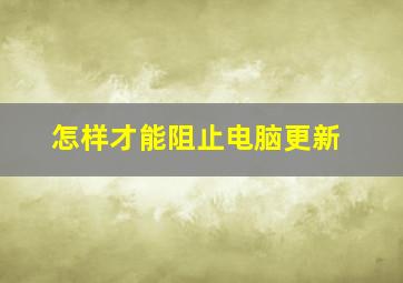 怎样才能阻止电脑更新