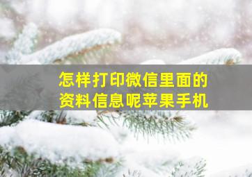 怎样打印微信里面的资料信息呢苹果手机