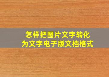 怎样把图片文字转化为文字电子版文档格式