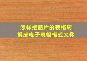 怎样把图片的表格转换成电子表格格式文件