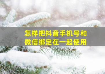 怎样把抖音手机号和微信绑定在一起使用