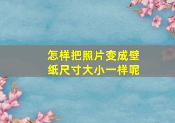 怎样把照片变成壁纸尺寸大小一样呢