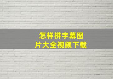 怎样拼字幕图片大全视频下载