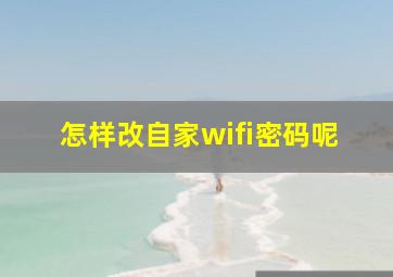 怎样改自家wifi密码呢