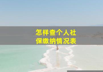 怎样查个人社保缴纳情况表