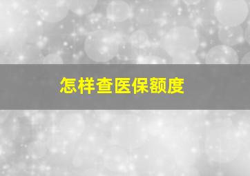 怎样查医保额度