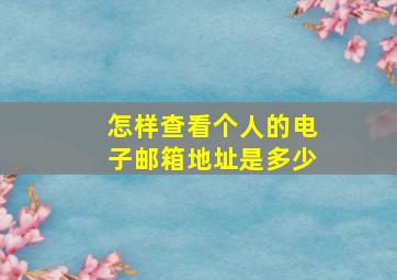 怎样查看个人的电子邮箱地址是多少