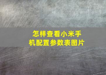 怎样查看小米手机配置参数表图片